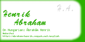henrik abraham business card
